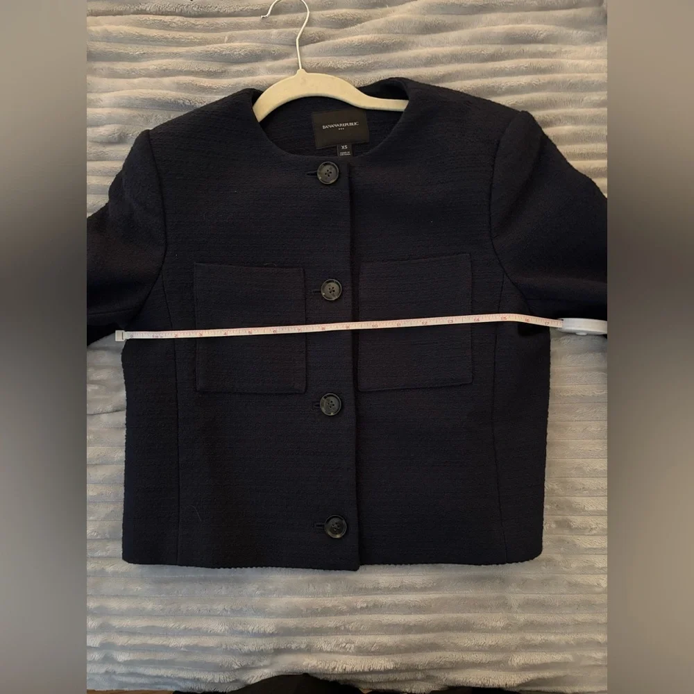 NWOT Banana Republic Navy Blue Cropped Blazer - Picture 5 of 8